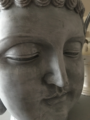 Buddha head, polystein-concrete color!!